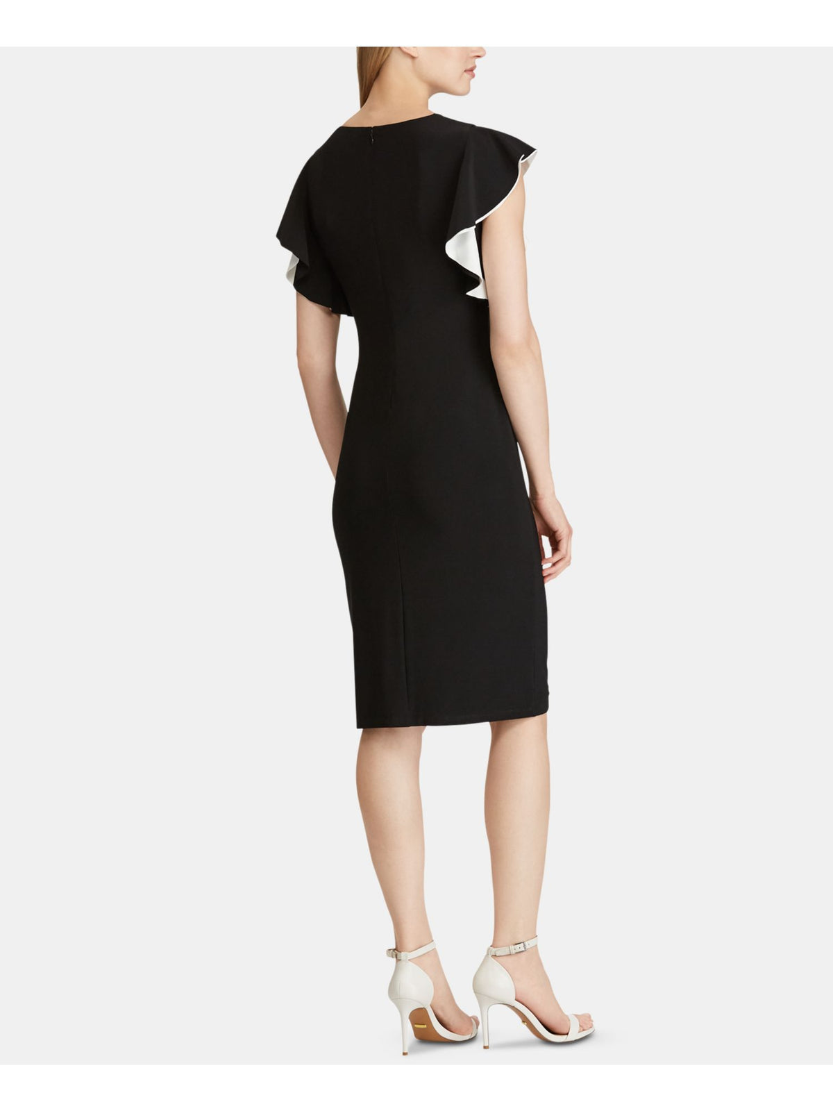 Black Crew Neck Sheath Dress Petites 2P Z25783