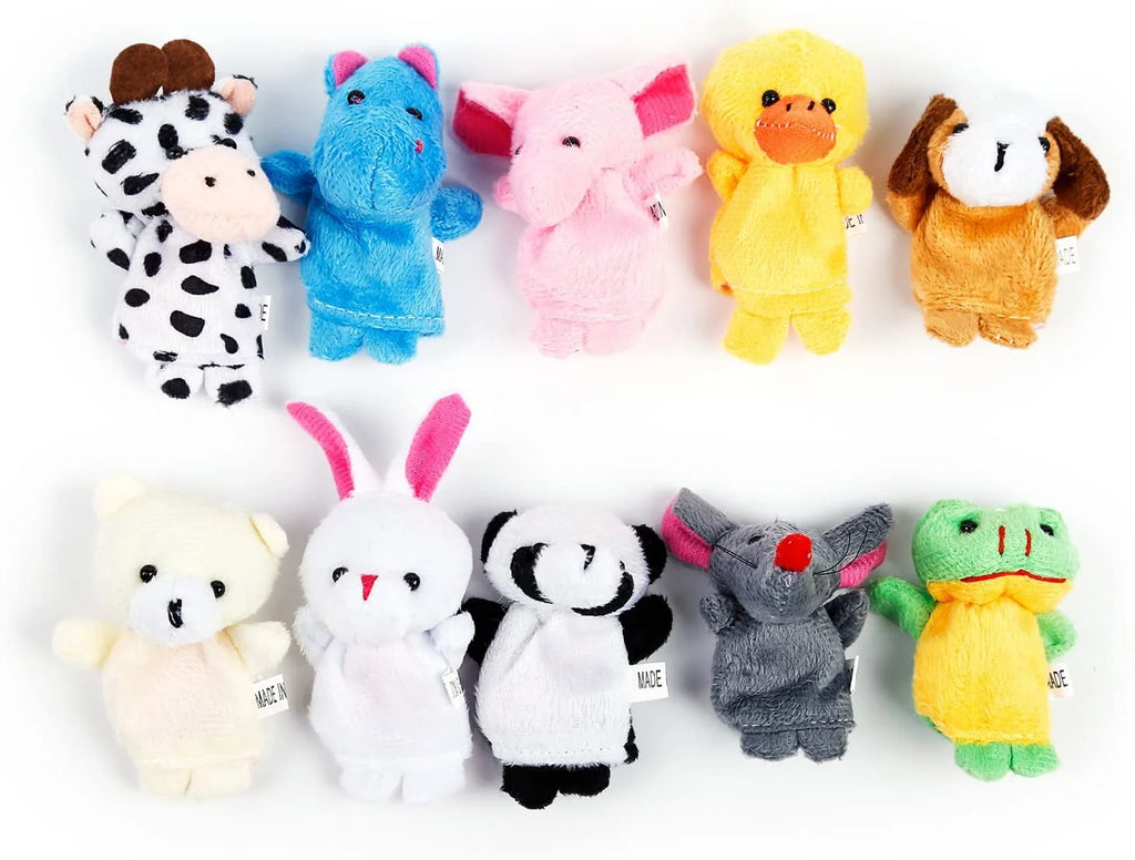 20 PCS Soft Velvet Animal Finger Puppets Toys P55620
