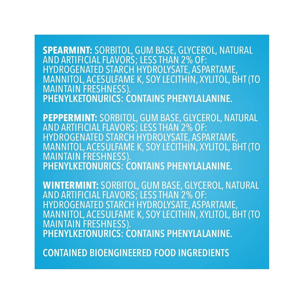 Sugar Free Gum Assorted Flavors 13.4 oz. 200 Pieces/Pack M487