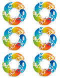 Inflatable 47" Color Whirl Tube Pool Raft with Handles (6 Pack) M8090