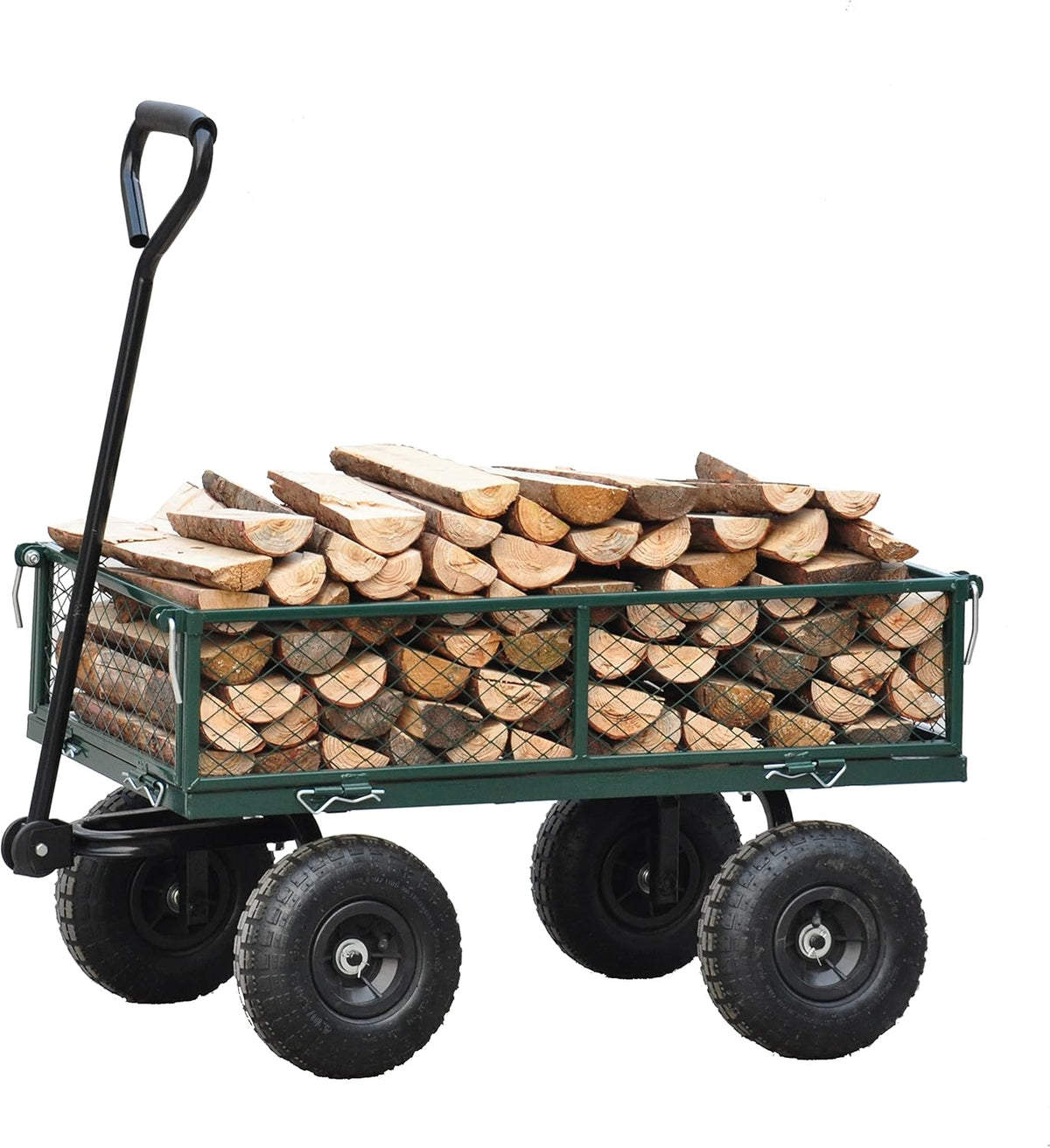 Green Heavy Duty Mesh Steel Utility Wagon with Removable Sides W5788