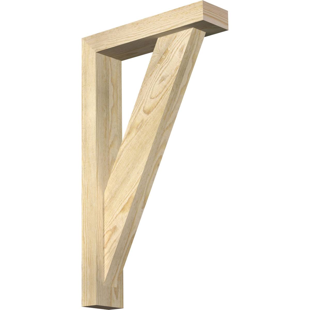 Traditional Block Rough Sawn Bracket with Offset Brace, Douglas Fir S2658
