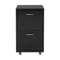 Black Metal 2-Drawer Mobile File Cabinet V399