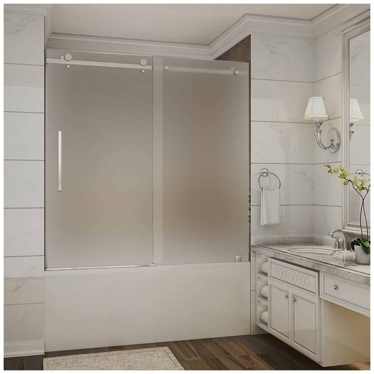 Single Sliding Frameless Tub Door L9472