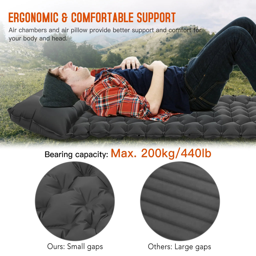Ultralight Inflatable Camping Sleeping Pad with Pillow R23485