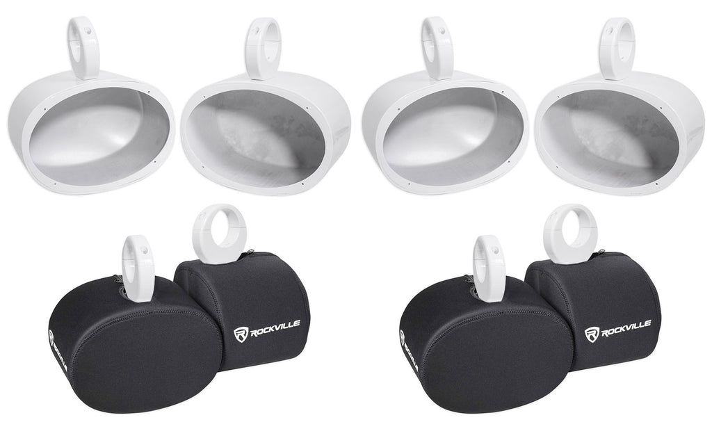 6x9" White Aluminum Wakeboard Tower Speaker Pods G3533