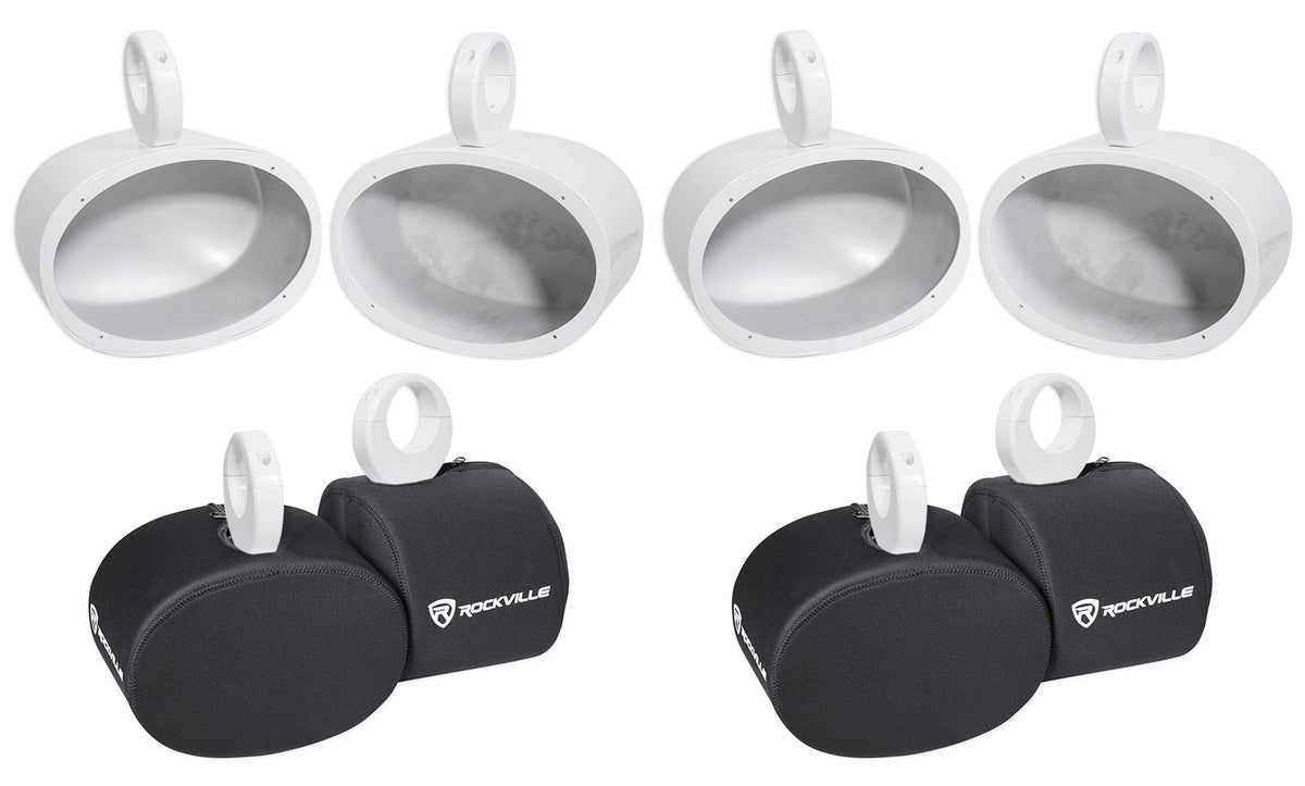 6x9" White Aluminum Wakeboard Tower Speaker Pods G3533