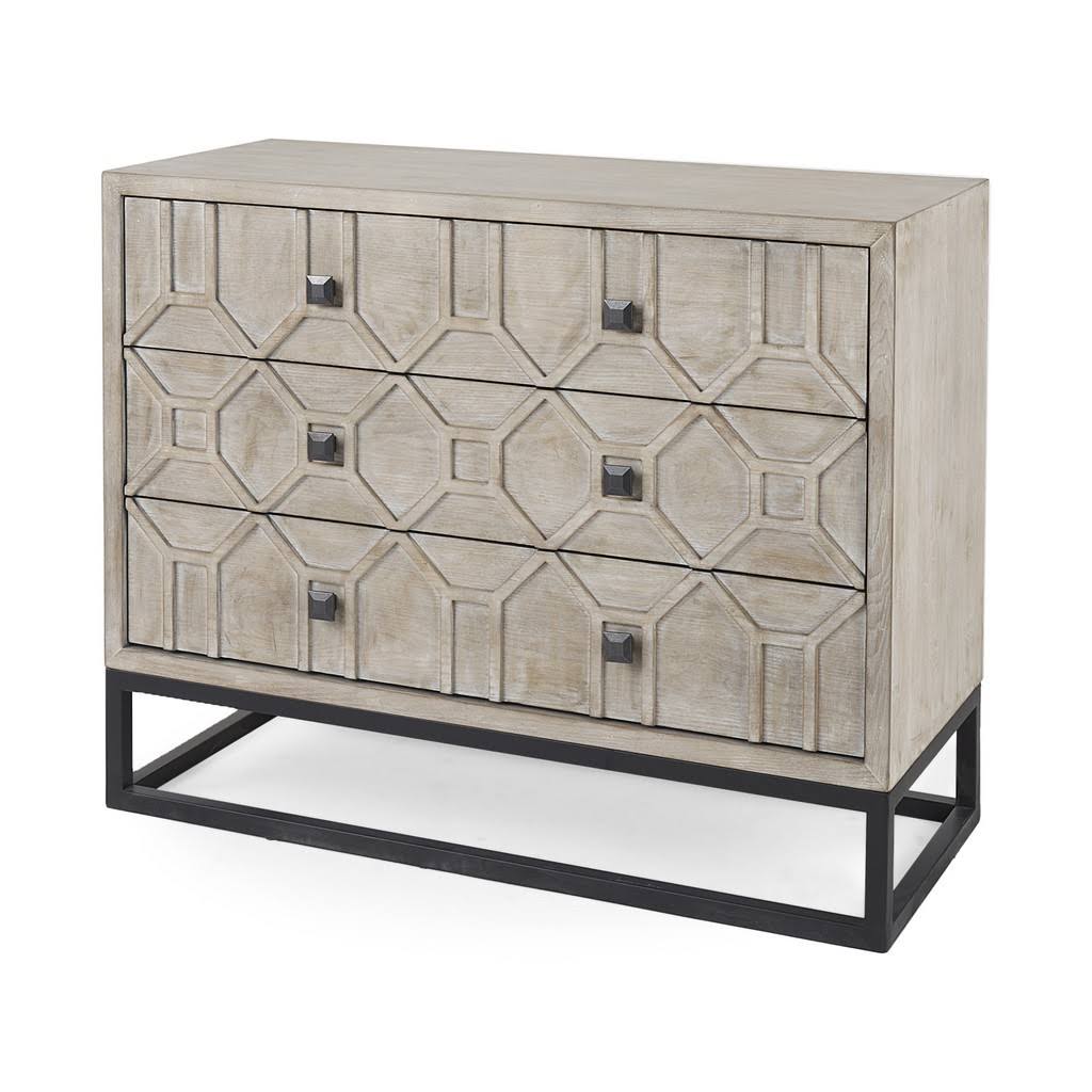 Light Brown 3 Drawer Accent Cabinet P4939