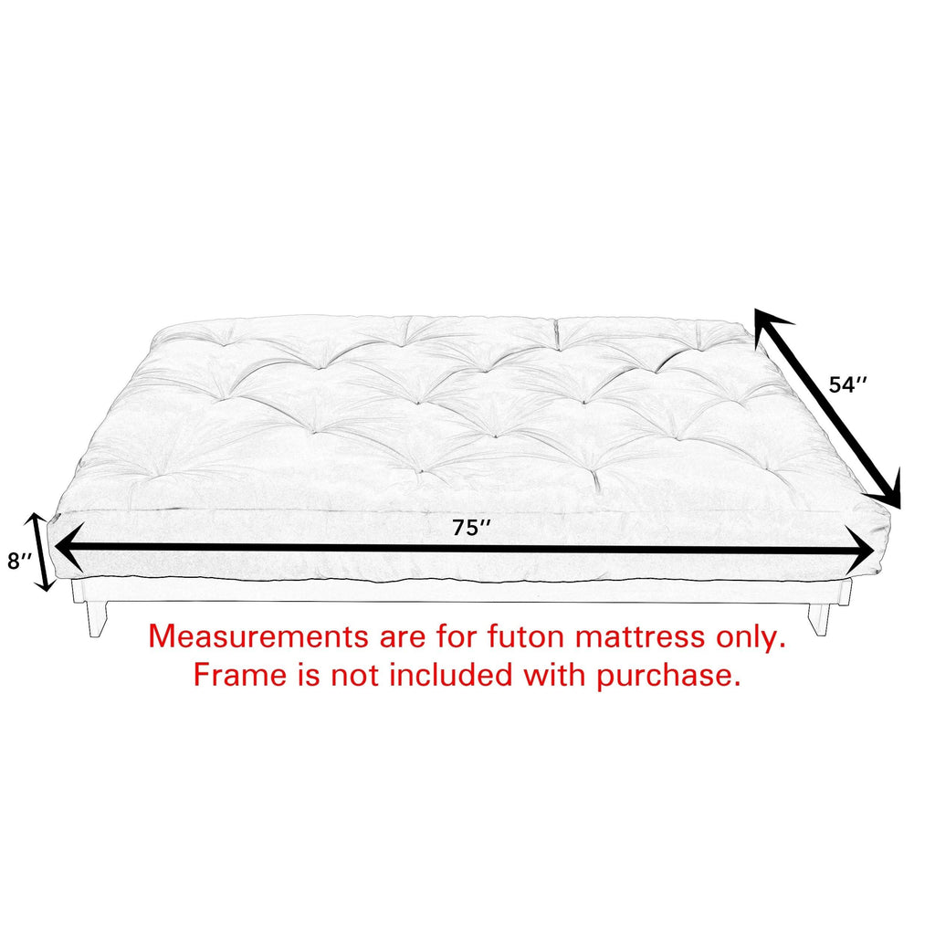 Charcoal Grey 8-Inch Gel Memory Foam Futon Mattress D177879