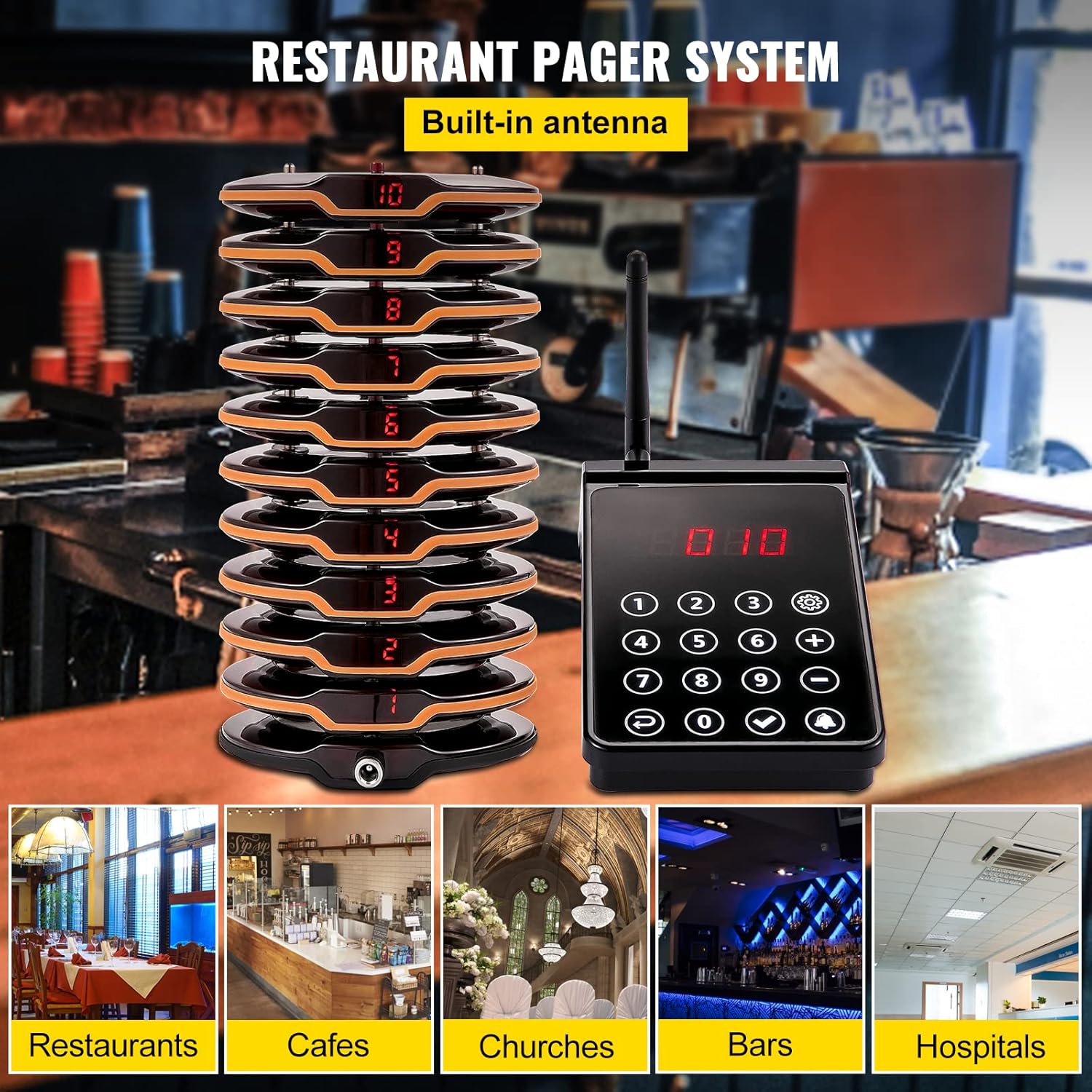 Wireless Paging System with Vibration, Flashing and Buzzer X691193