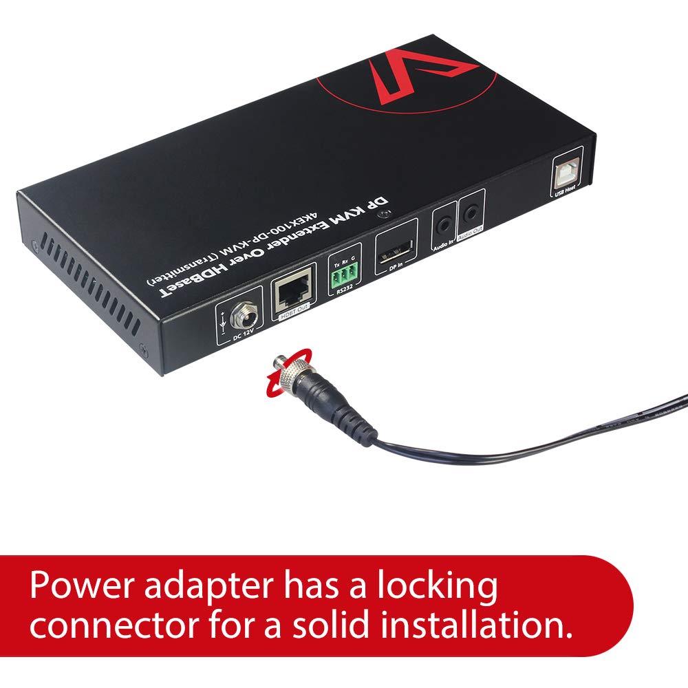 HDBaseT DisplayPort KVM Extender, 4K@30Hz/1080P@120Hz, 2 USB 2.0 Port, Pack of 2 Y319012