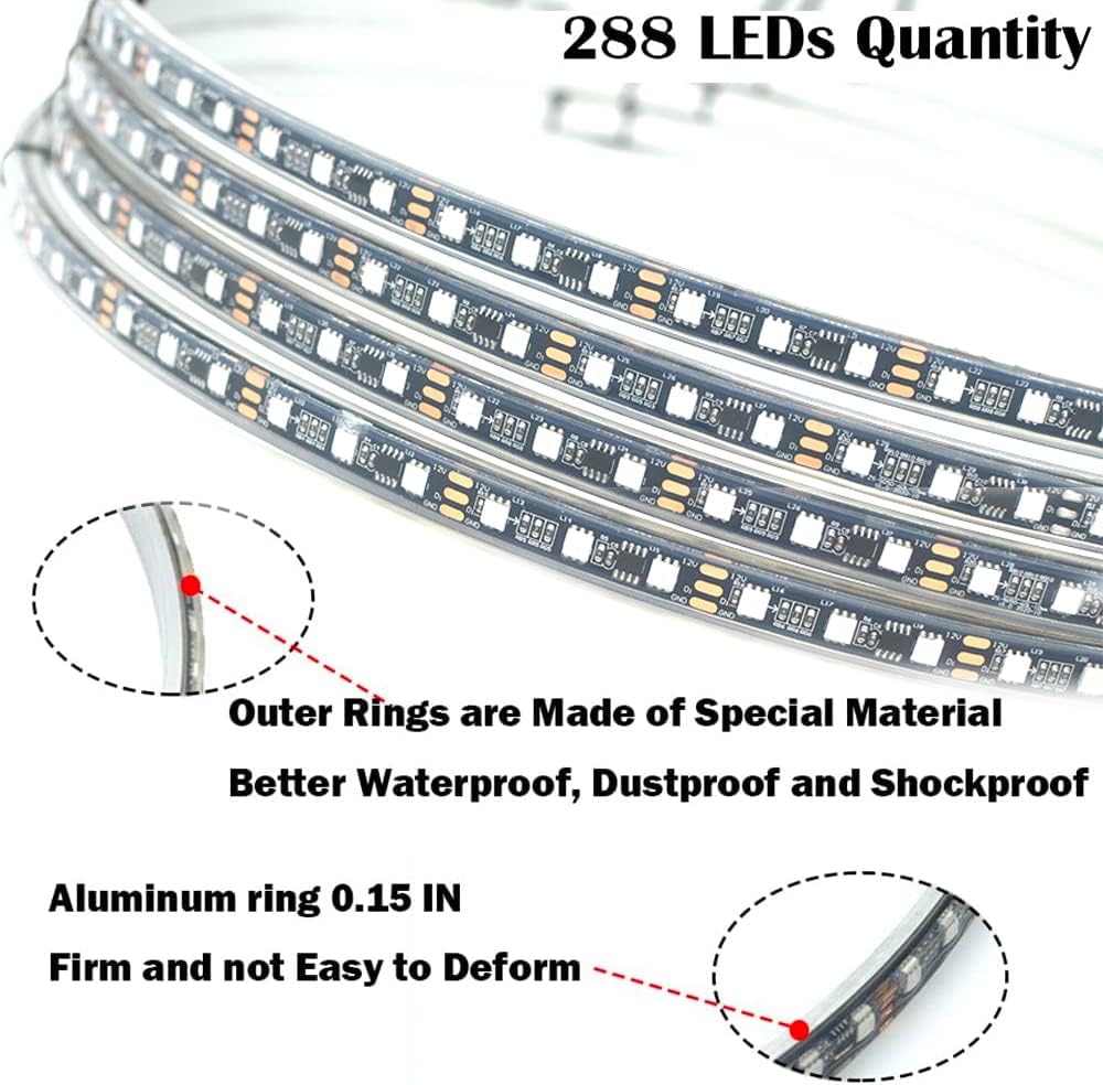15.5 in Single Row Wheel Lights Kit (4pcs) with Turn Signal and Braking Function P93623
