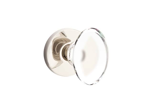 Crystal Knob Privacy with Disk Rose Bright Nickel Finish A725755