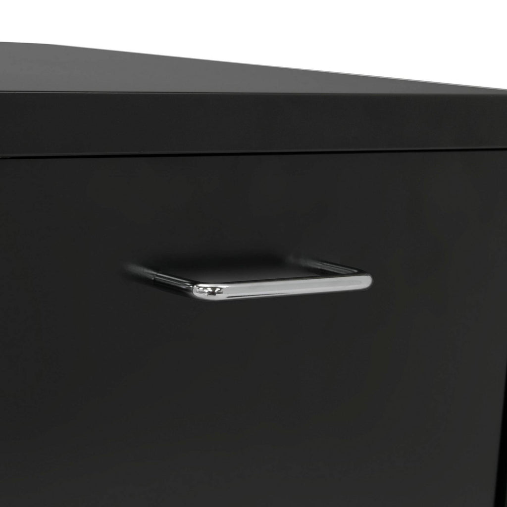 Black Metal 2-Drawer Mobile File Cabinet V399