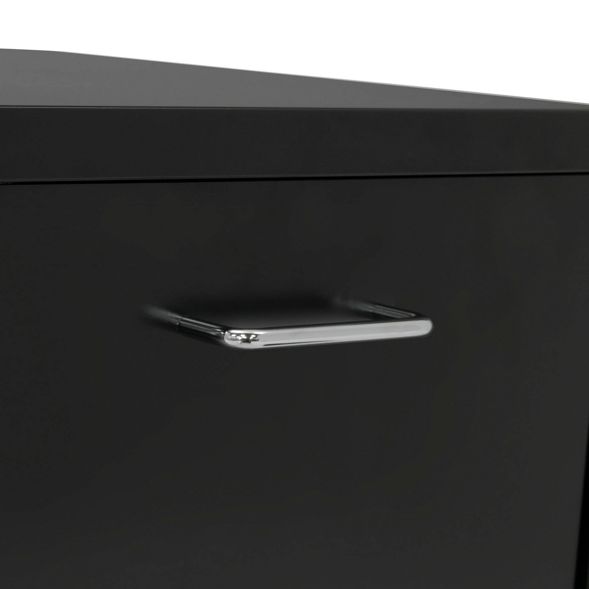Black Metal 2-Drawer Mobile File Cabinet V399