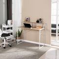 Computer Desk with Storage Shelf, Oak White, 39.4x18.9x35.4in, Pack of 2 D5195