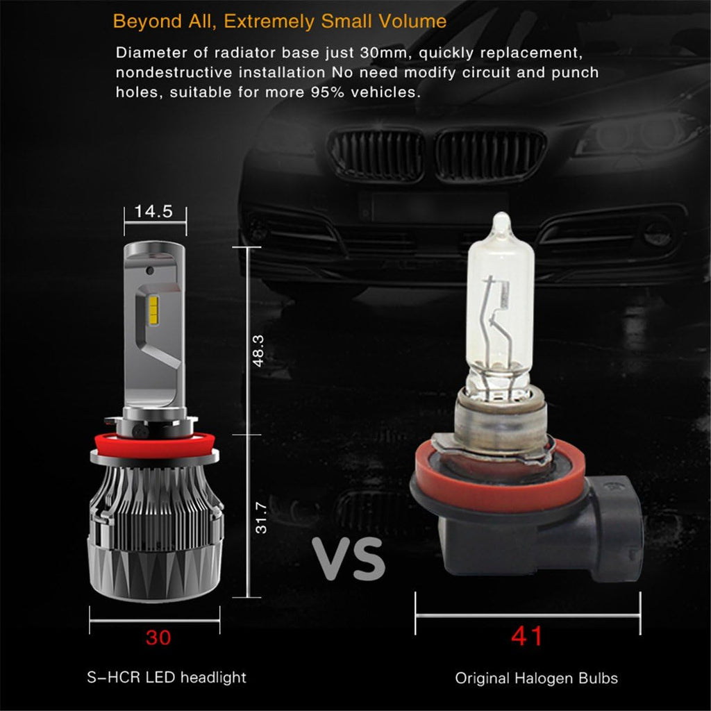 H11 Low Beam HB3/9005 High Beam LED Bulbs Combo Kits, Xenon White (4 Packs, 2 Sets) N838699