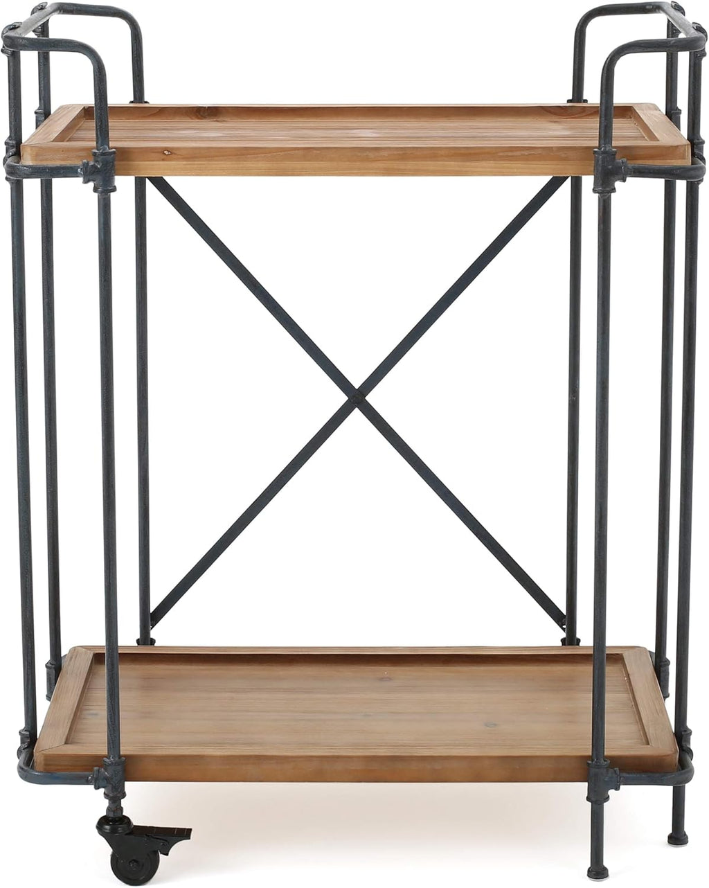 Antique Finish Firwood and Iron Coffee Cart E8611