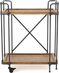 Antique Finish Firwood and Iron Coffee Cart E8611