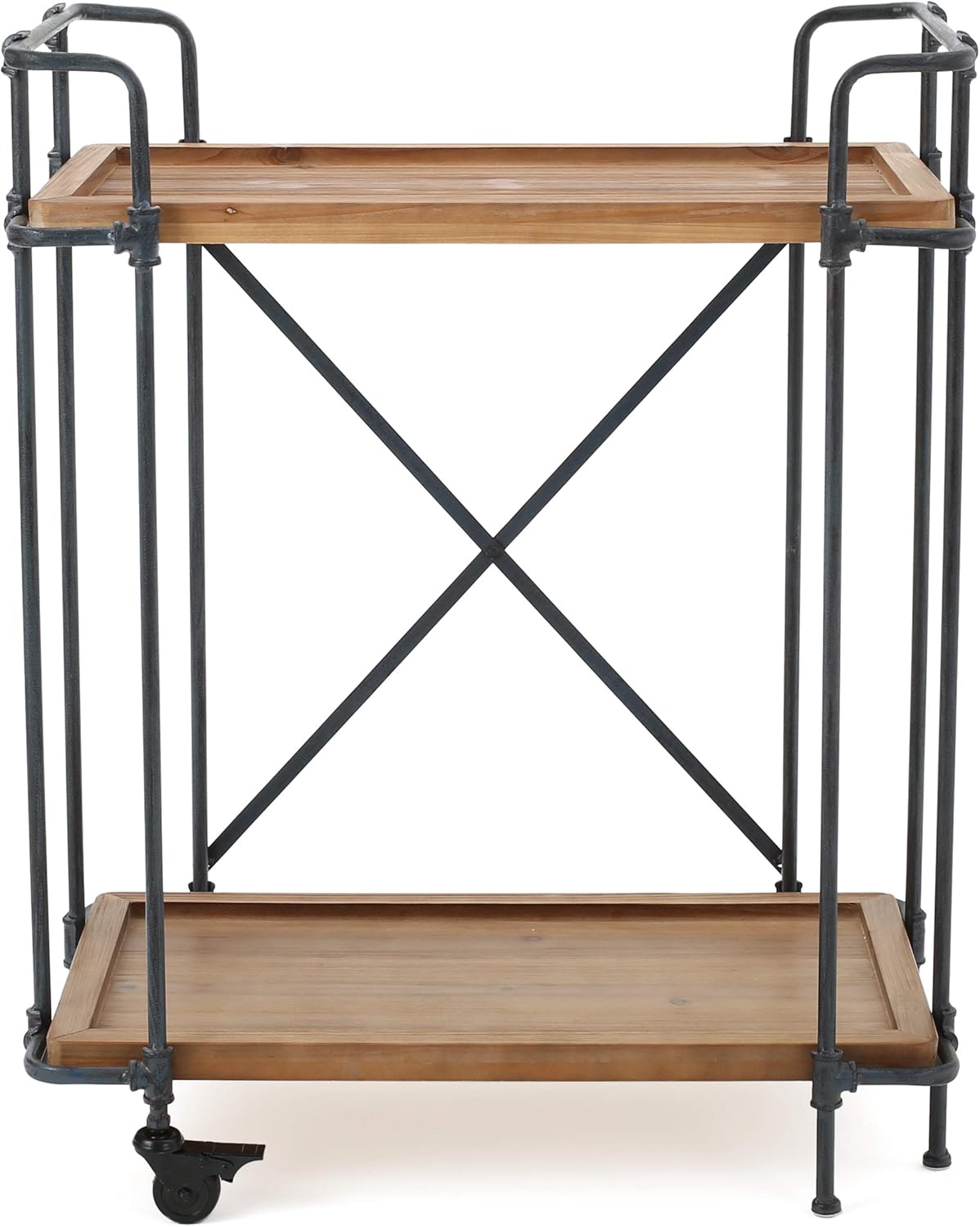 Antique Finish Firwood and Iron Coffee Cart E8611