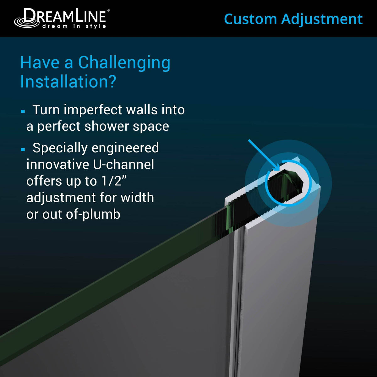 Brushed Nickel Hinged Shower Door Y153926