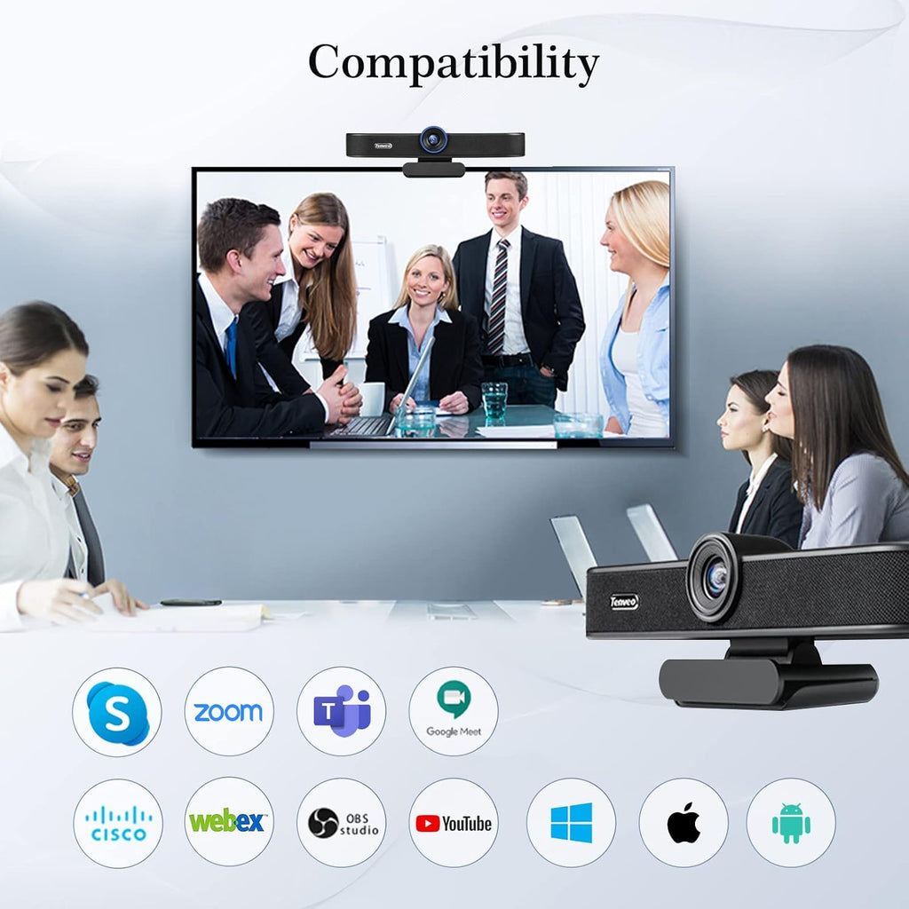 4K Ultra HD All-in-One ePTZ Webcam USB 3.0 with Expansion Microphone R8628