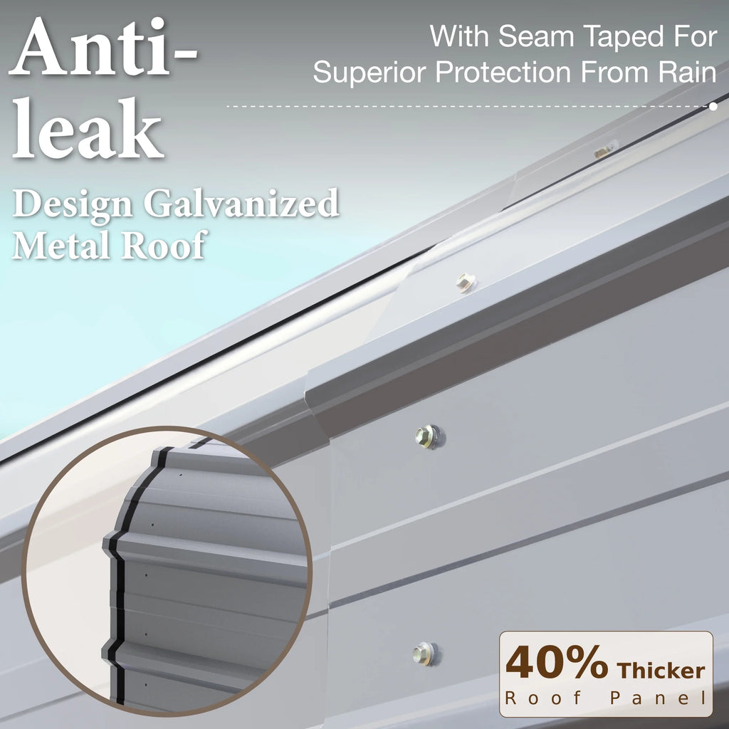 20 x 20 ft Metal Carport with Galvanized Steel Roof T12921