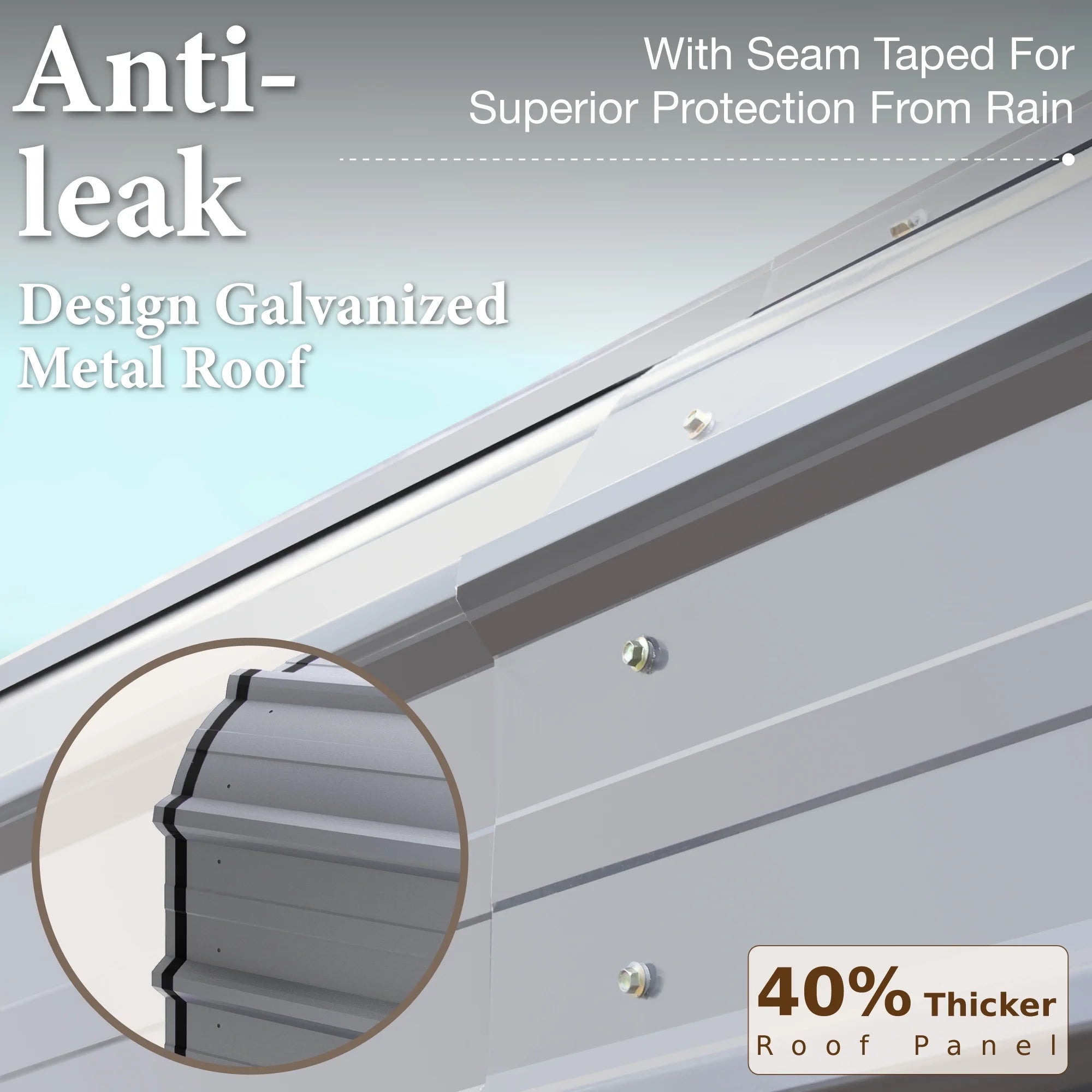 20 x 20 ft Metal Carport with Galvanized Steel Roof T12921