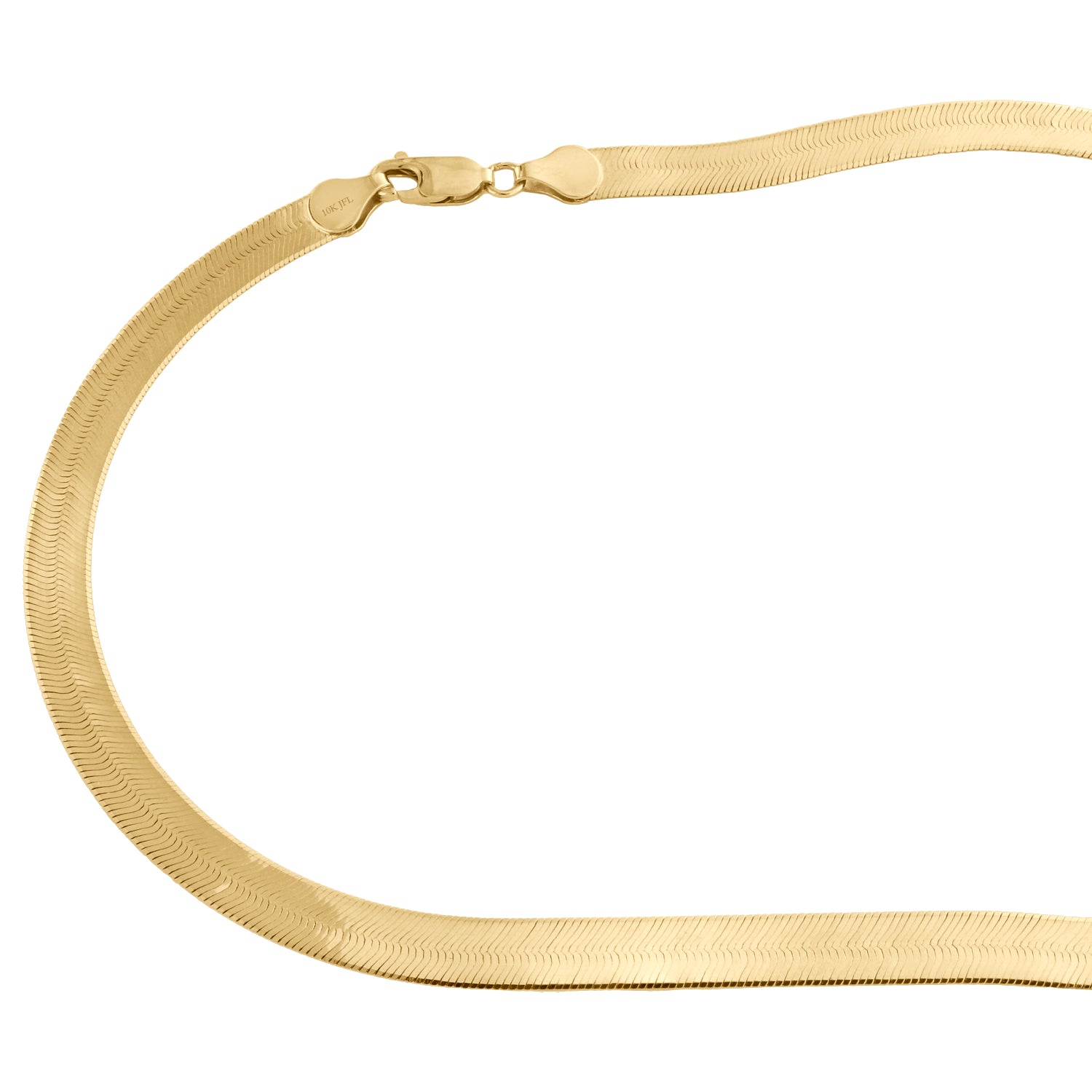 10K Yellow Gold Solid Herringbone Chain Necklace 20 Inch S3967