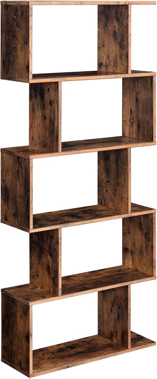 Rustic Brown 5-Tier Freestanding Bookcase N493483