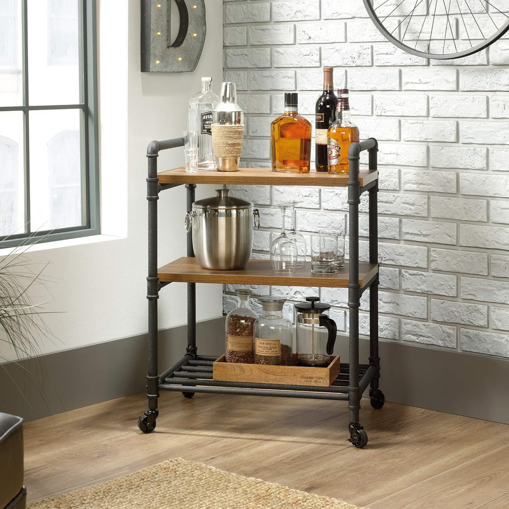 Multi-Purpose Cart, Checked Oak Finish L2639