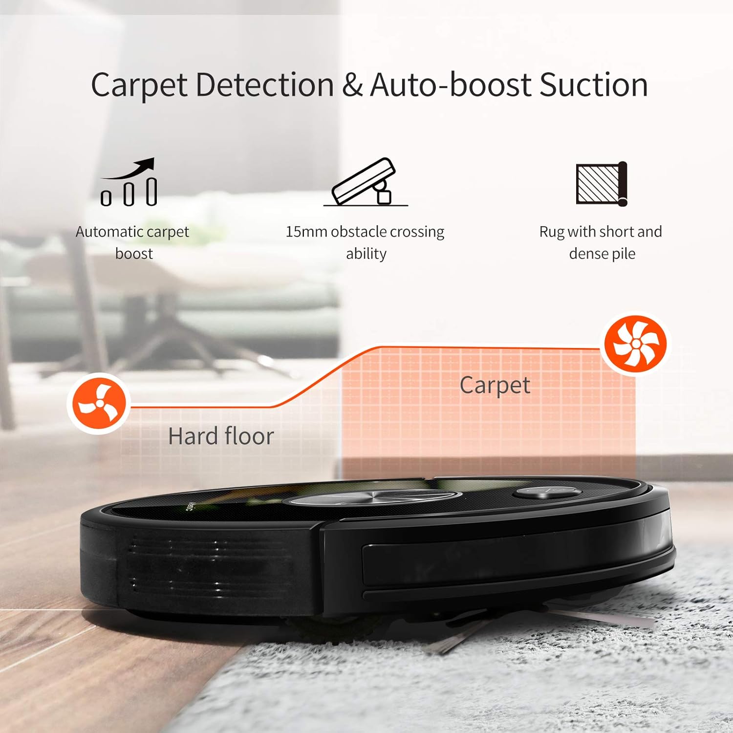 2500Pa Robot Vacuum and Mop with Boundary Strips H761517