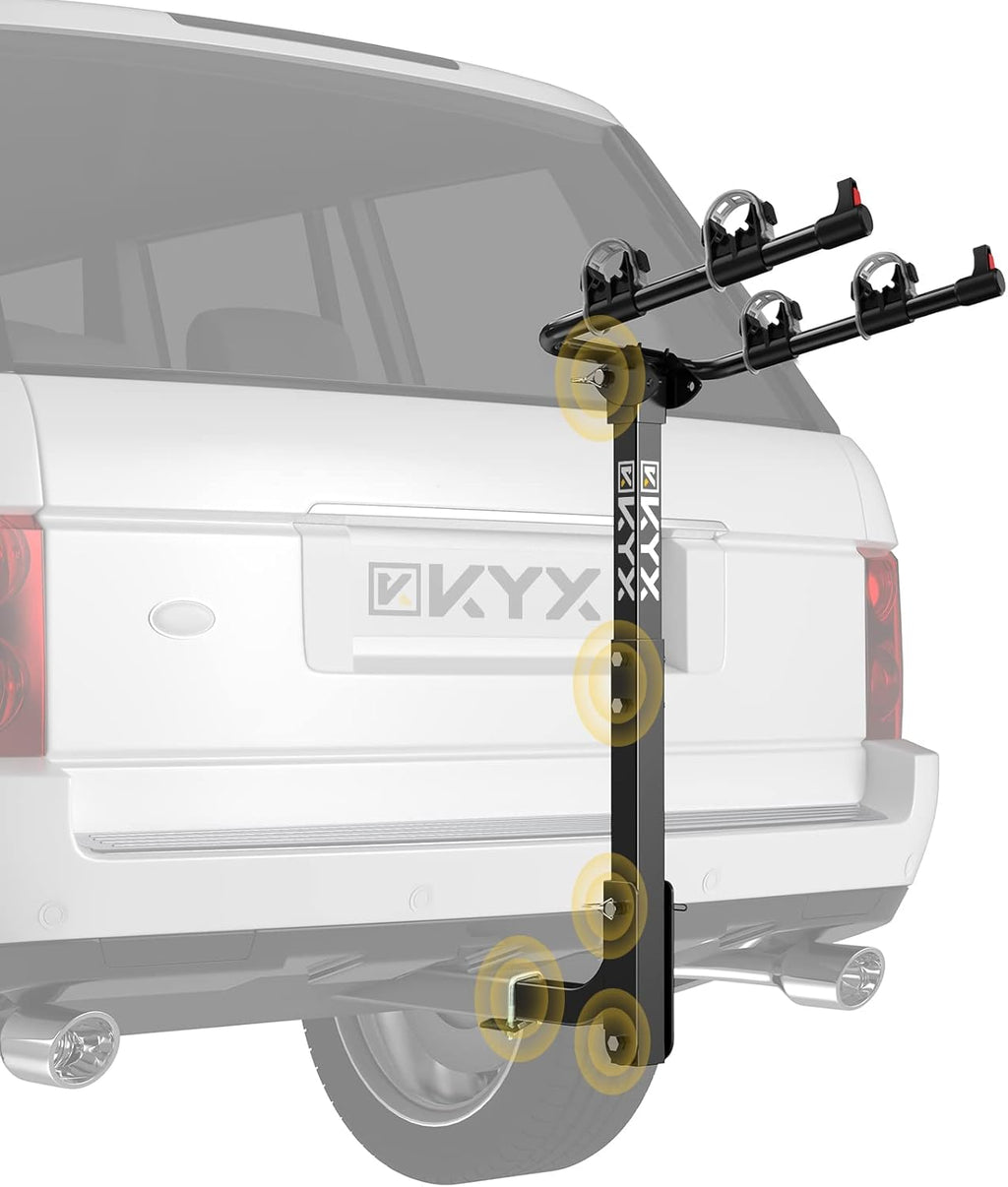 2 Bike Hitch Rack with 2 in. Hitch, 143LBS Capacity Steel Frame, Black E987496
