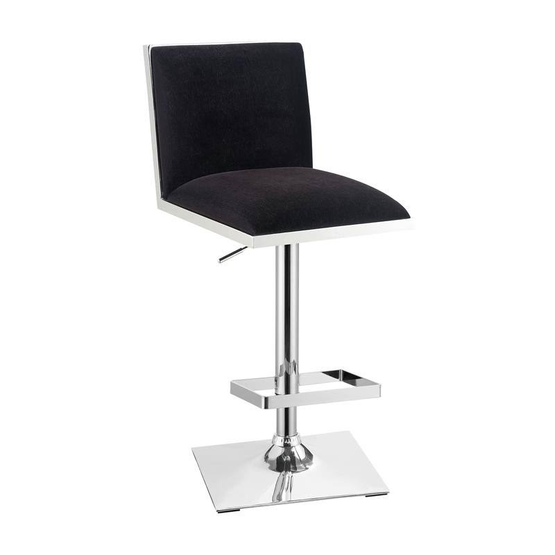 Black Fabric Swivel Bar Stool with Metal Base H367