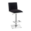 Black Fabric Swivel Bar Stool with Metal Base H367