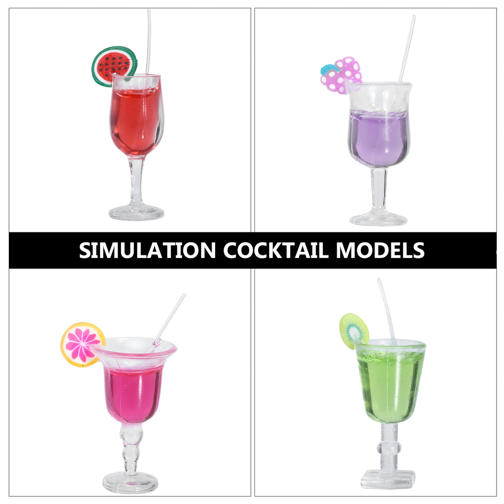 16 Pcs Fruit Cocktail Micro Landscape Model Miniature Toy House Ornaments P809310