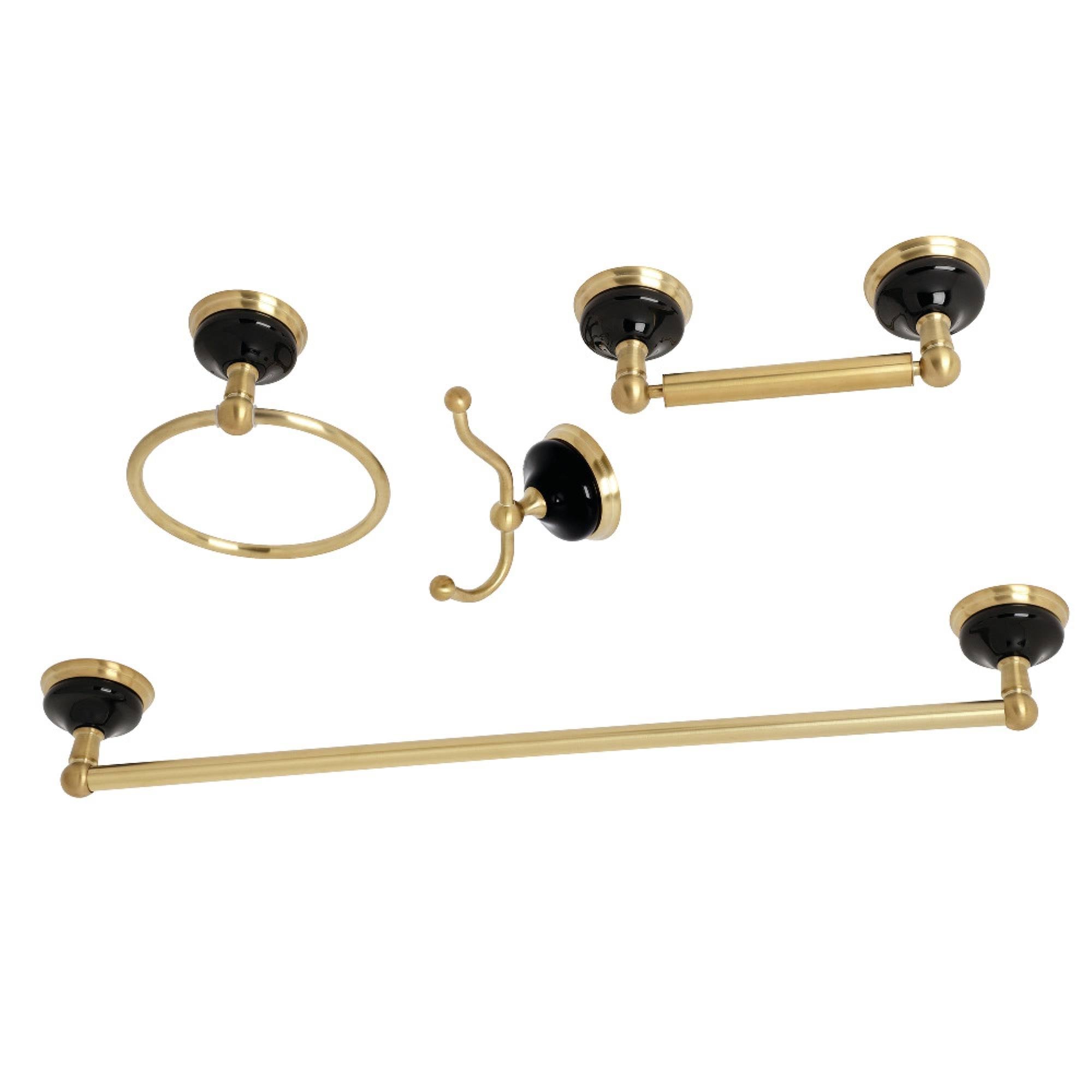 Brushed Brass 4-Piece Bathroom Accessory Set V4361
