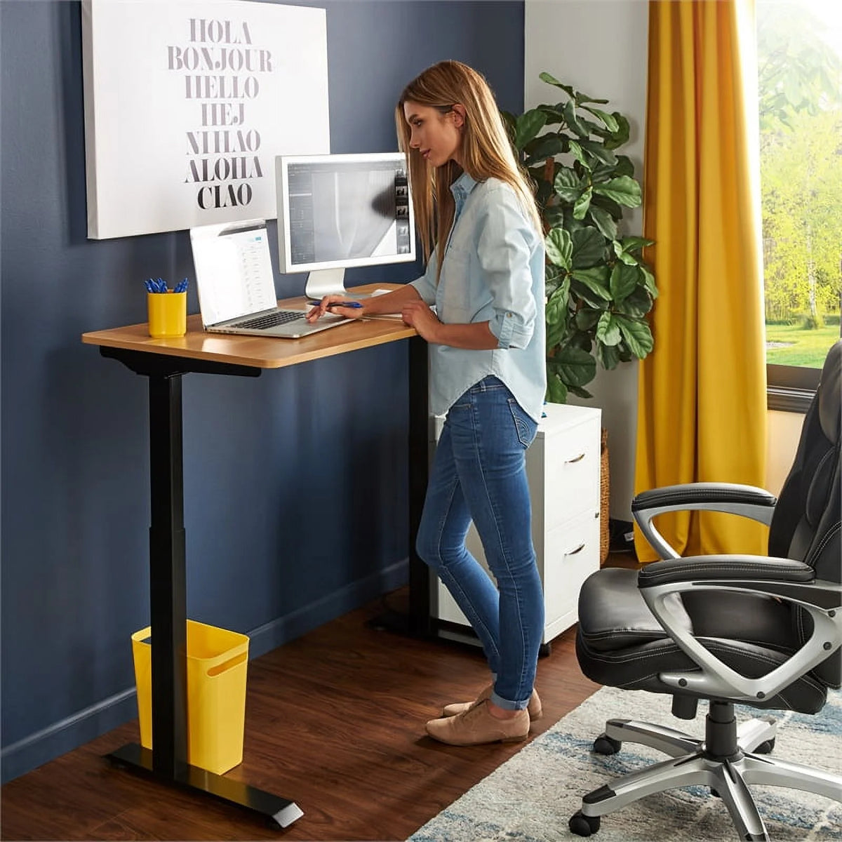 2-Piece Set with Standing Desk and Armless Task Chair M5079