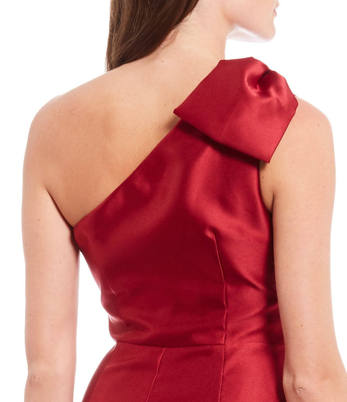 One Shoulder Bow Asymmetrical Hi-Low Gown U786