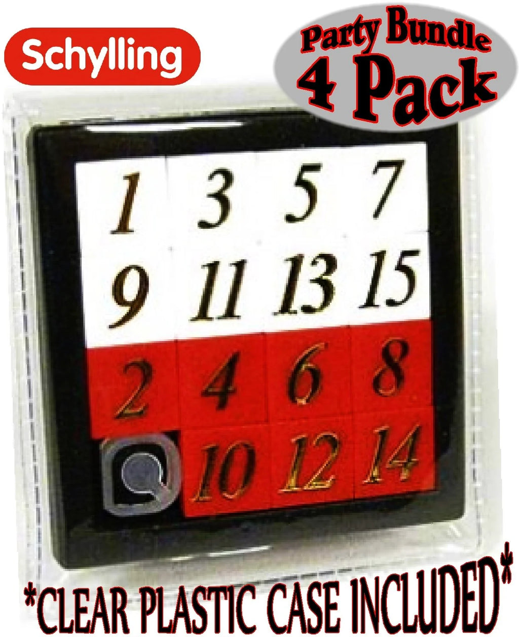 4 Pack Number Slide Brain Teaser with Clear Carry Case F5751