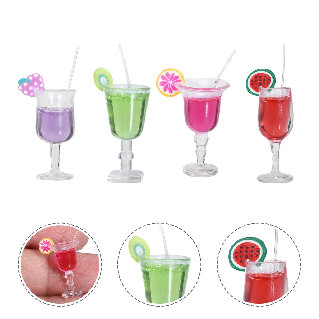 16 Pcs Fruit Cocktail Micro Landscape Model Miniature Toy House Ornaments P809310