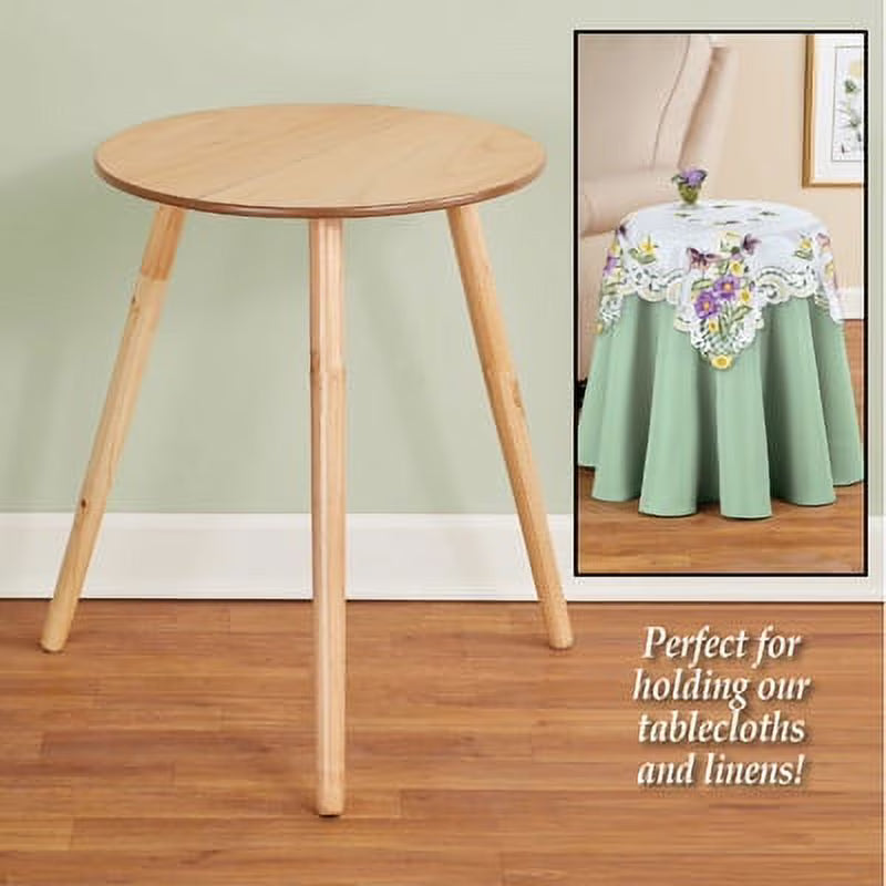 Round Wooden Side Accent Table, Unfinished, 20" Diam x 25 1/2" H L15575