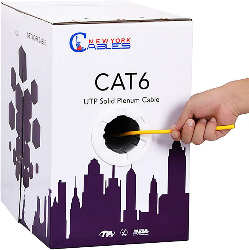 CAT6 Plenum Cable 1000ft (CMP) 23AWG Solid Conductor 550MHz 4Pair 10GB UTP Internet Cable L929