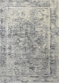 Pale Silver Gray Rectangle Oriental Area Rug U2800