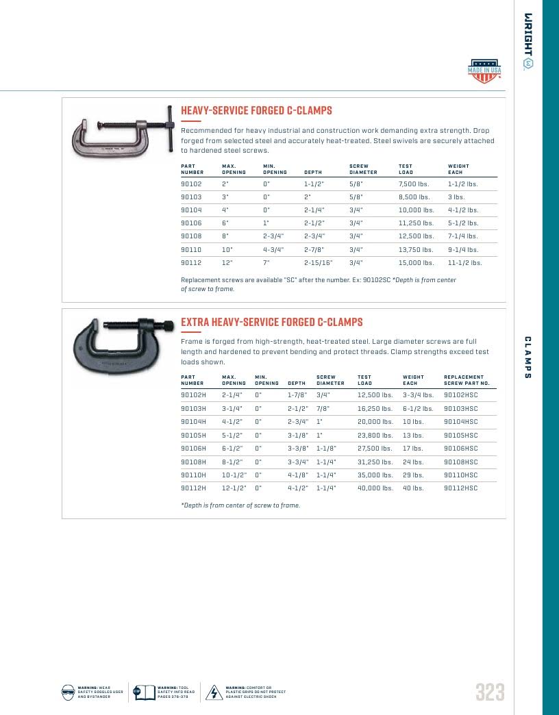 12x22 Heavy Service Forged C-Clamps U941