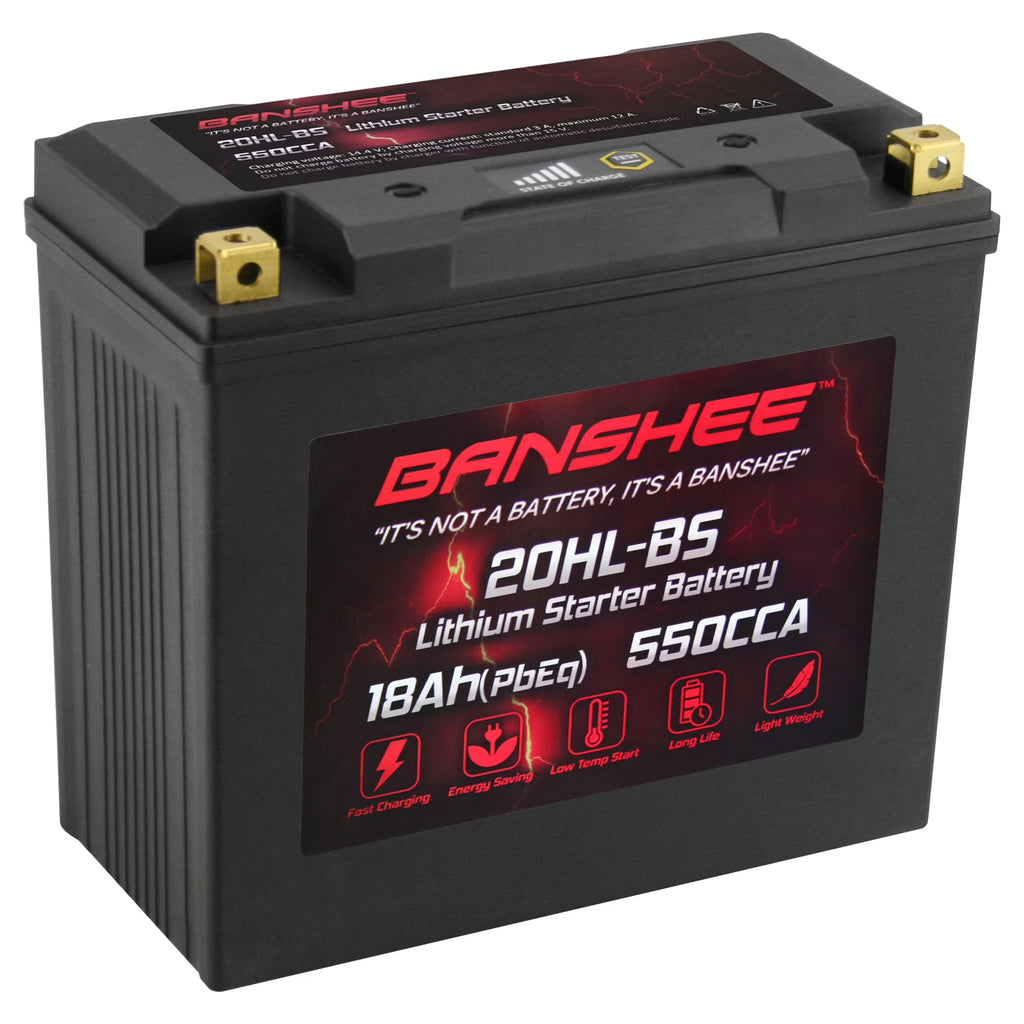 Lithium LiFePO4 Motorcycle Battery, 12V 18Ah, 600CCA, Built in BMS B860858
