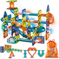 Magnetic Tiles Marble Run 89 Piece 3D STEM Building Blocks Set Q89598