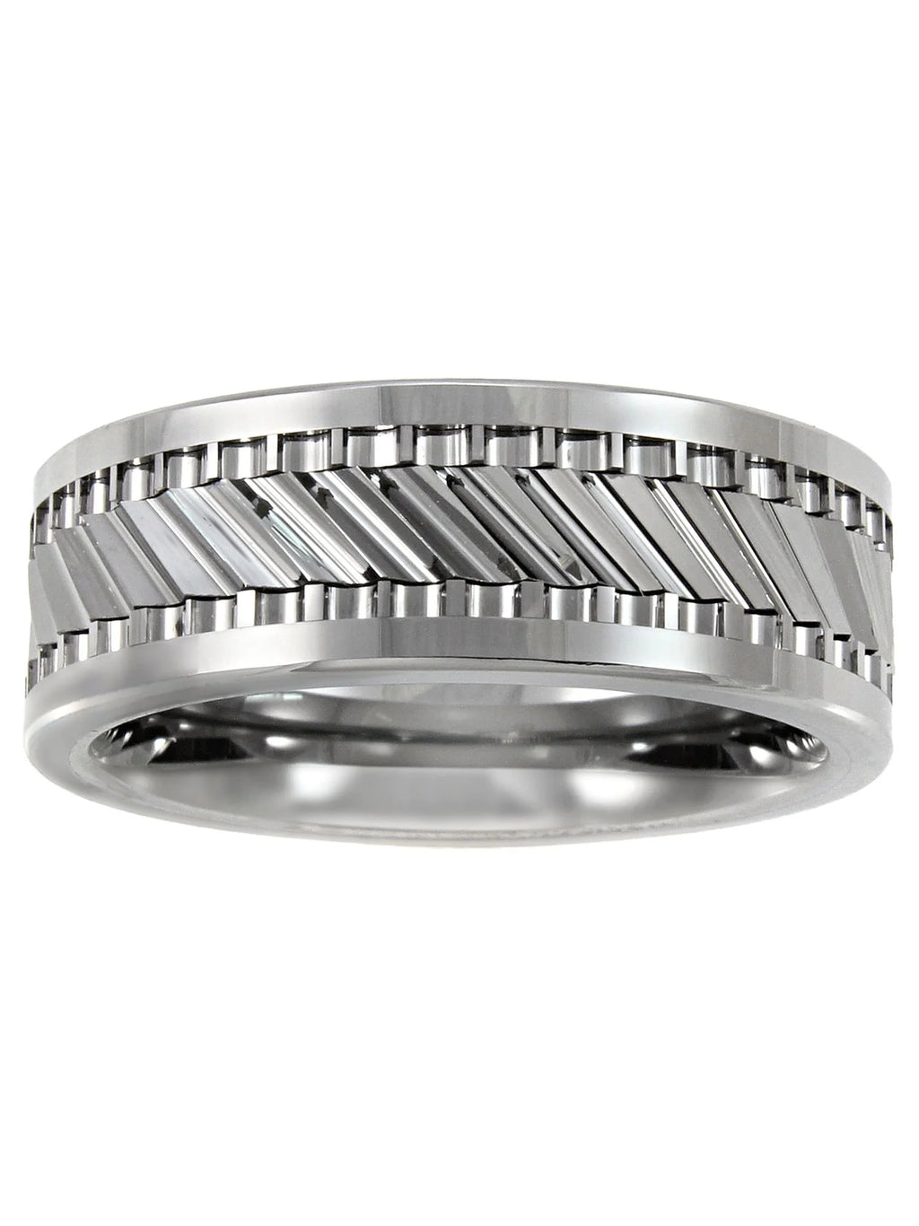 Tungsten 8MM Gear Pattern Wedding Band Z10993