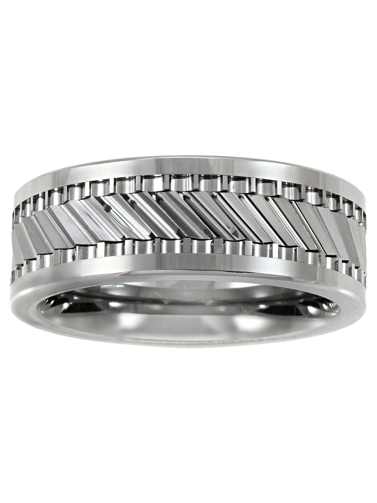 Tungsten 8MM Gear Pattern Wedding Band Z10993
