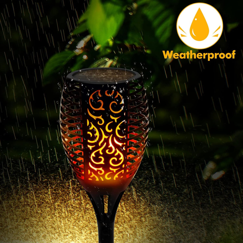 96 LED Waterproof Torch Flickering Flames Solar Light, 4Pack L922